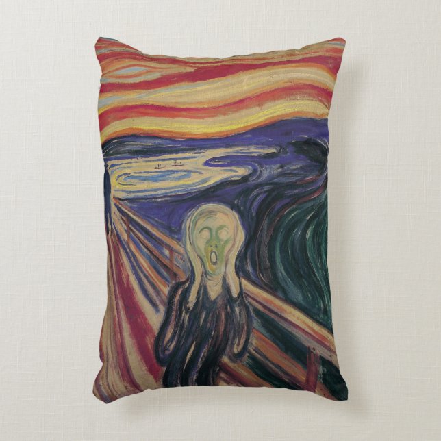 De vertoning van Edvard Munch,  expressionisme Accent Kussen (Voorkant(Verticaal))