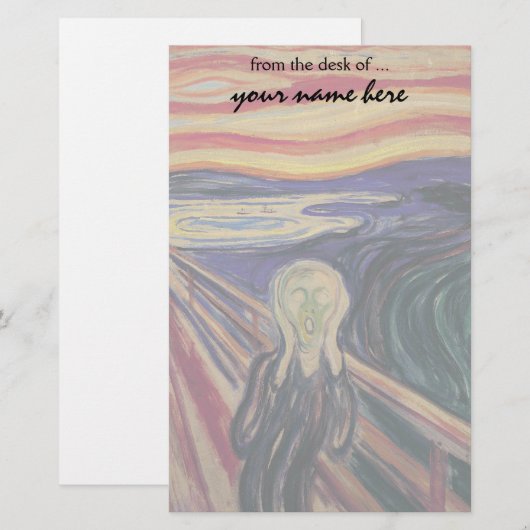 De vertoning van Edvard Munch, expressionisme Briefpapier (Voorkant / Achterkant)