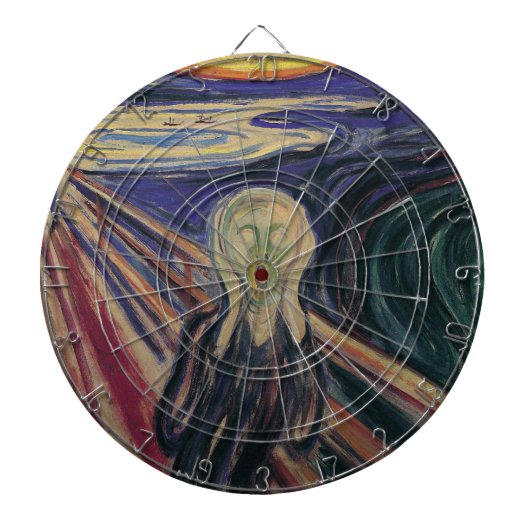 De vertoning van Edvard Munch,  expressionisme Dartbord (Voorkant)