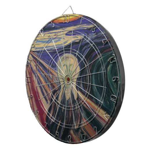 De vertoning van Edvard Munch, expressionisme Dartbord (Voorkant Rechts)
