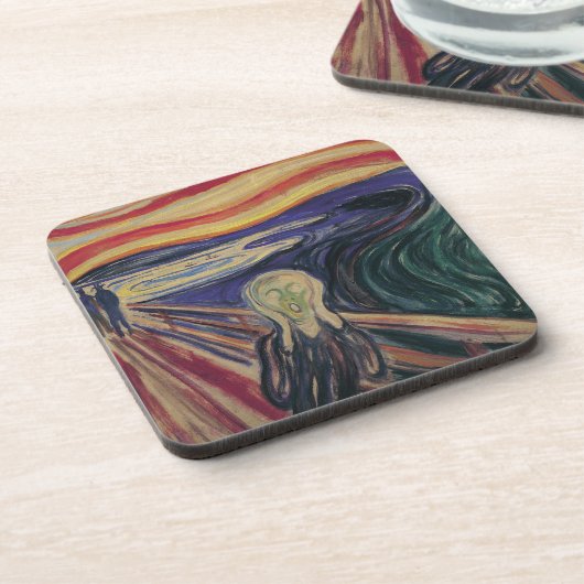 De vertoning van Edvard Munch,  expressionisme Drankjes Onderzetter (Linkerzijde)