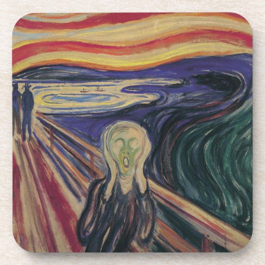 De vertoning van Edvard Munch,  expressionisme Drankjes Onderzetter (Voorkant)
