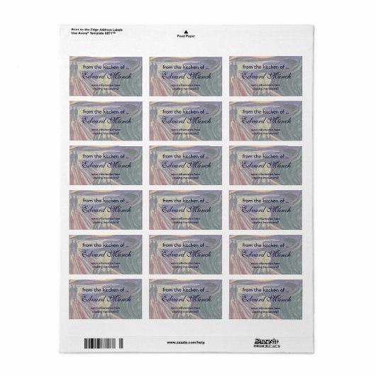 De vertoning van Edvard Munch, expressionisme Etiket (Full Sheet)