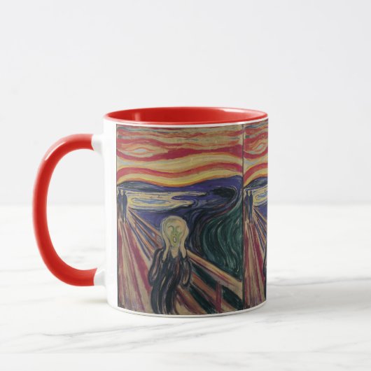De vertoning van Edvard Munch, expressionisme Mok (Links)