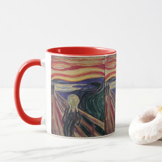 De vertoning van Edvard Munch, expressionisme Mok (Met donut)