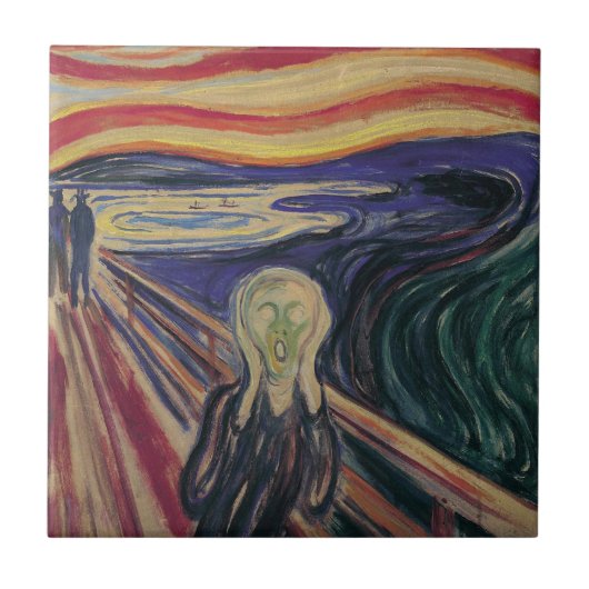 De vertoning van Edvard Munch, expressionisme Tegeltje (Voorkant)