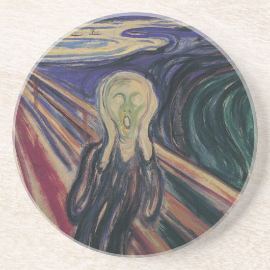 De vertoning van Edvard Munch, expressionisme Zandsteen Onderzetter (Voorkant)