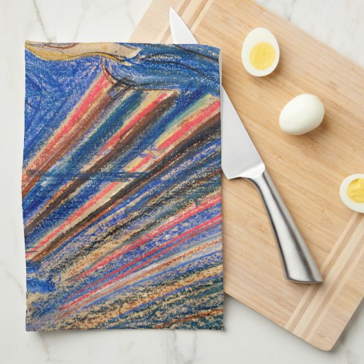 De vertoning van Edvard Munch (in pastel) Moderne  Theedoek (Quarter Fold)