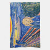 De vertoning van Edvard Munch (in pastel) Moderne  Theedoek (Verticaal)