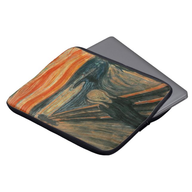 De vertoning van Edvard Munch Laptop Sleeve (Voorkant top)