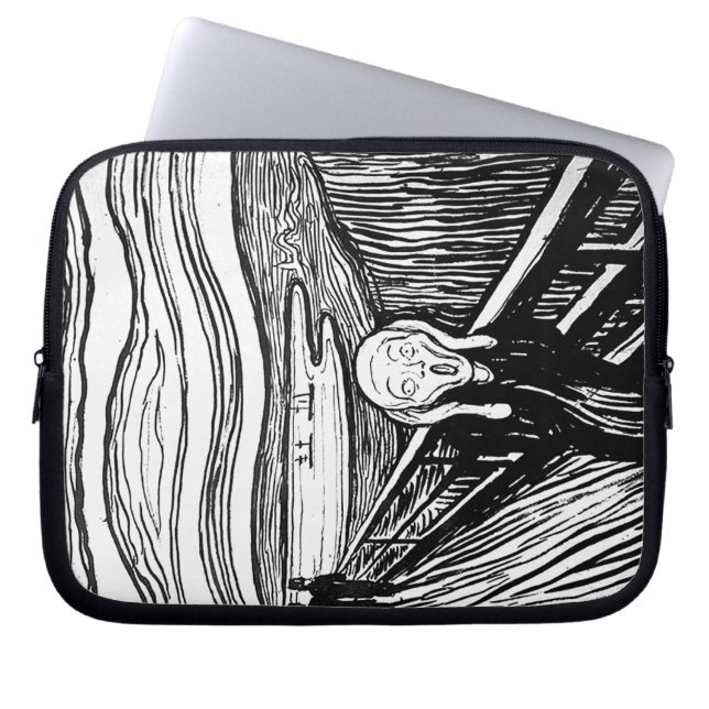 De vertoning van Edvard Munch Laptop Sleeve (Voorkant)