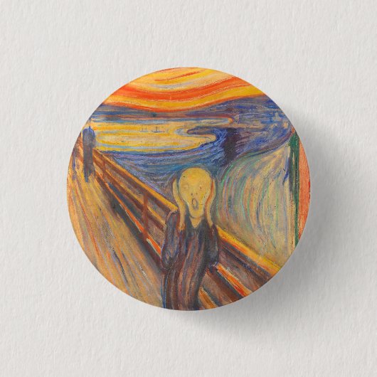 De vertoning van Edvard Munch Ronde Button 3,2 Cm (Voorkant)
