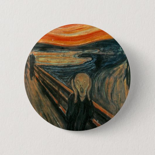 De vertoning van Edvard Munch Ronde Button 5,7 Cm (Voorkant)