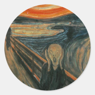 De vertoning van Edvard Munch Ronde Sticker