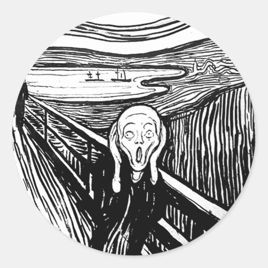 De vertoning van Edvard Munch Ronde Sticker (Voorkant)
