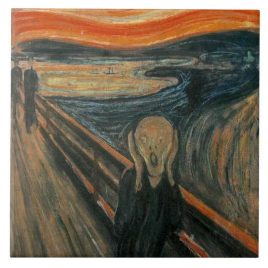 De vertoning van Edvard Munch Tegeltje (Voorkant)