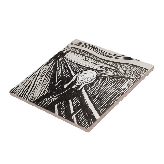 De vertoning van Edward Munch Tegeltje (Zijkant)