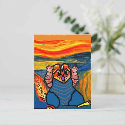 De vertoning van Munch, Cat Art Parody Briefkaart (Staand voorkant)