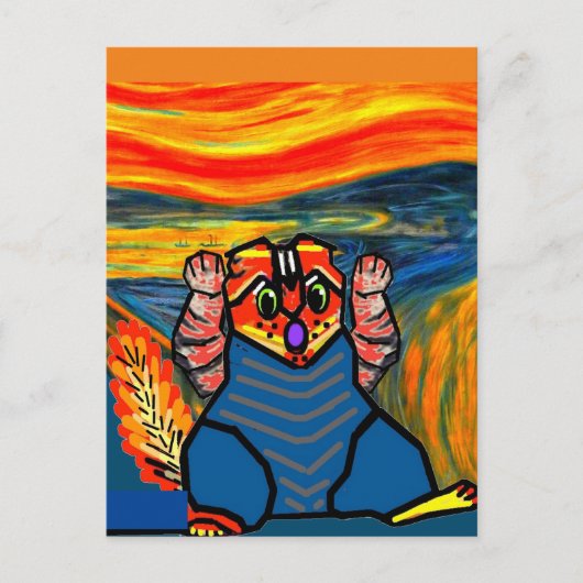 De vertoning van Munch, Cat Art Parody Briefkaart (Voorkant)