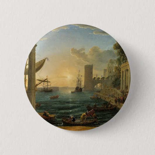 De vertrek van de koningin van Sheba Ronde Button 5,7 Cm (Voorkant)