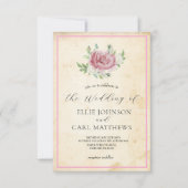 De vervaagde Roos bruiloft Kaart (Voorkant)