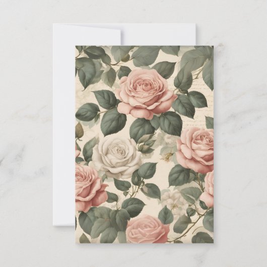 De vervaagde Roos bruiloft Kaart (Achterkant)