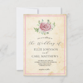 De vervaagde Roos bruiloft Kaart