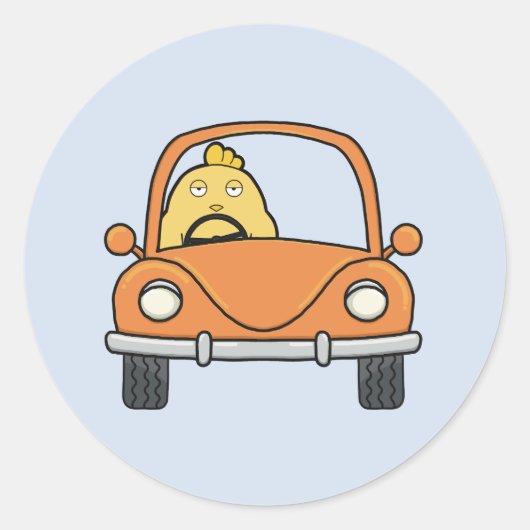 De verveelde bestuurder ronde sticker (Voorkant)