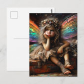 De vervelende kleine Schattige fee zit op een koff Briefkaart (Voorkant / Achterkant)