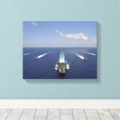 De vervoerder van het vliegtuig USS Abraham Lincol Canvas Afdruk (Insitu (Houten vloer))