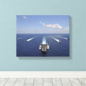 De vervoerder van het vliegtuig USS Abraham Lincol Canvas Afdruk (Insitu (Houten vloer))