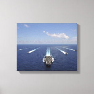 De vervoerder van het vliegtuig USS Abraham Lincol Canvas Afdruk