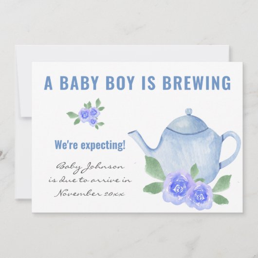 De verwachting dat Foto Baby Boy zwanger wordt Aankondiging (Voorkant)