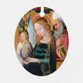 De verwachting Madonna met Sint-Joseph ovaal Metalen Ornament (Voorkant)