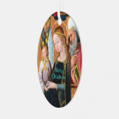 De verwachting Madonna met Sint-Joseph ovaal Metalen Ornament (Voorkant links)