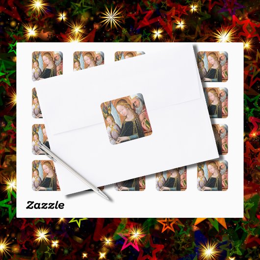 De verwachting met de Heilige Jozef Vierkante Sticker