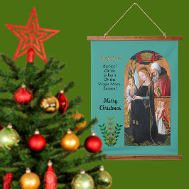 De verwachtingsvolle Madonna met de Heilige Jozef Hangend Wandkleed