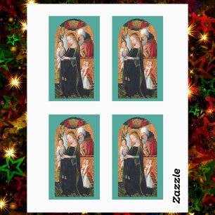 De verwachtingsvolle Madonna met Sint-Jozef 4-UP Rechthoekige Sticker
