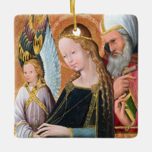 De verwachtingsvolle Madonna met Sint-Jozef plein Keramisch Ornament (Voorkant)