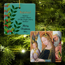 De verwachtingsvolle Madonna met Sint-Jozef plein Keramisch Ornament