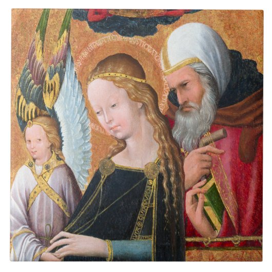 De verwachtingsvolle Madonna met Sint-Jozef Tegeltje (Voorkant)