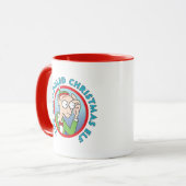 De verwarde kerstelf mok (Voorkant links)