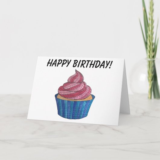 De verwarde Lege Kaart van de Verjaardag Cupcake (Voorkant)