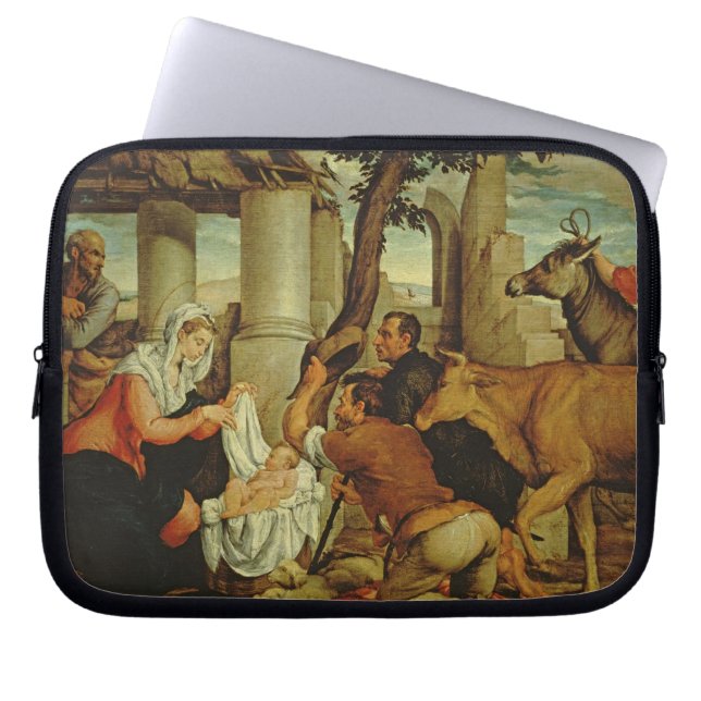 De verwerking van de schapenhouderijen laptop sleeve (Voorkant)