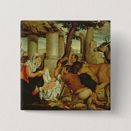 De verwerking van de schapenhouderijen vierkante button 5,1 cm (Voorkant)