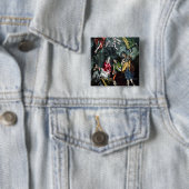 De verwerking van de schapenhouderijen vierkante button 5,1 cm (In situ)
