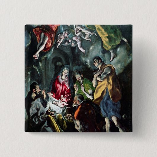 De verwerking van de schapenhouderijen vierkante button 5,1 cm (Voorkant)