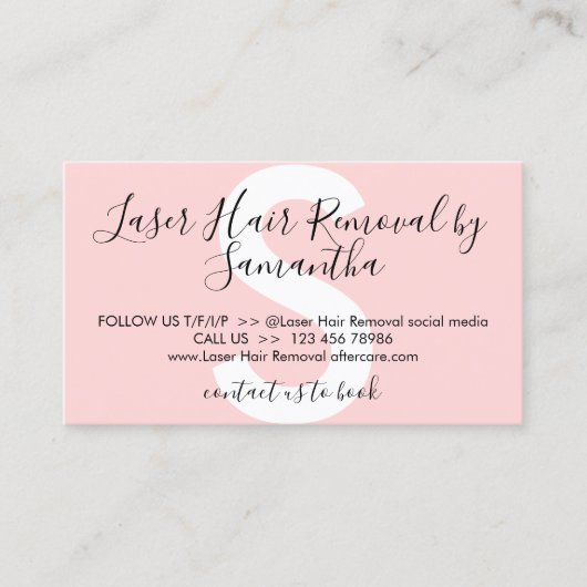 De verwijdering van het laserhaar vermijdt advieze visitekaartje (Voorkant)