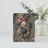 De Verwilderde Vigil – Gotische Bloemen Feestdagenkaart (Staand voorkant)