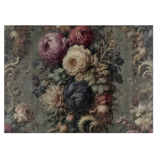 De Verwilderde Vigil – Gotische Bloemen Snijplank (Voorkant)